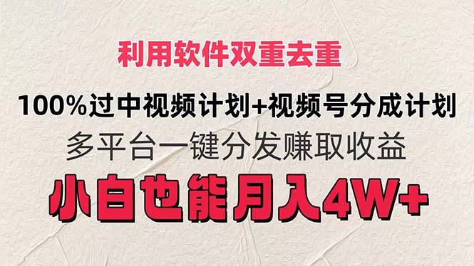 图片[1]-利用软件双重去重，100%过中视频+视频号分成计划小白也可以月入4W+- 阿鑫学社-阿鑫